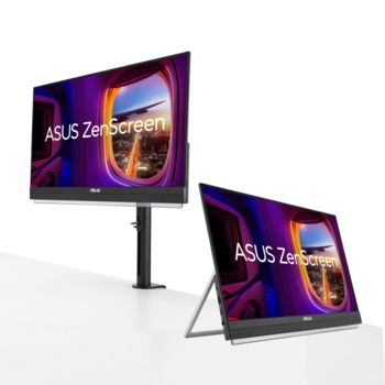 Asus ZenScreen MB229CF portable monitor &ndash; 22-inch (21.5 viewable) FHD (1920 x 1080), IPS technology, 100Hz, USB-C&reg; PD 60W, speakers, carrying handle/kickstand design, C-clamp, partition hook, sub-woofer, 2.1 channel audio, green sustainability