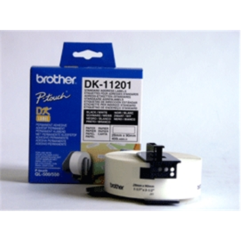 Brother | DK-11201 Standard Address Labels | Black, White | DK | 29mm x 90mm