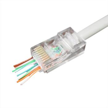 GEMBIRD LC-PTU-01/100 Universal pass-through modular UTP plug 8P8C 100pcs solid and stranded