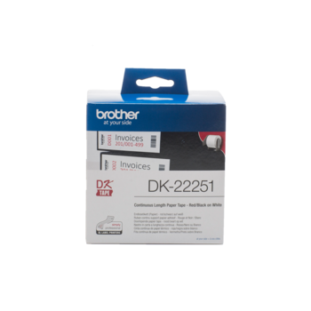 BROTHER Continuous Tape 62mm Black-Red on White 15.24m