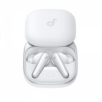 Anker Soundcore Liberty 5 baltos spalvos belaidės ausinės | Aplinkos triuk&scaron;mo slopinimas realiuoju laiku su ANC 3.0 | Dolby Audio garsas | Integruoti 6 AI mikrofonai skambučiams | IP55 atsparumas drėgmei bei dulkėms