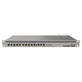 Mikrotik Wired Ethernet Router RB1100x4, 1U Rackmount, Quad core 1.4GHz CPU, 1 GB RAM, 128 MB, 13xGigabit LAN, 1xSerial console port RS232, PCB Temperature and Voltage Monitor, IP20, RouterOS L6 | MikroTik | Wired Ethernet Router | RB1100AHx4 | No Wi-Fi | 10/100/1000 Mbit/s | Ethernet LAN (RJ-45) ports 13 | Mesh Support No | MU-MiMO No | No mobile broadband | 12 month(s)
