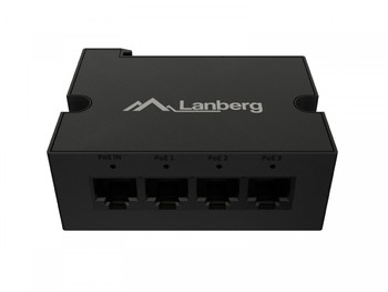 Lanberg | Switch PoE Extender 1xIn 3xOut Gigabit Ethernet Din Rail BT 90W metal clips | DIN-GE4-BT-90W