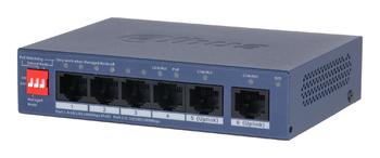 Switch|DAHUA|CS4006-4GT-36|Switch type Managed|Switch layer L2|Form factor Desktop/Wall-Mounting|4xRJ-45 ports|RJ-45 Ports Type Gigabit Ethernet (10/100/1000)|Power over Ethernet (PoE) Yes|4xPower over Ethernet (PoE) ports quantity|Total Power over Ethernet (PoE) budget 36 W|CS4006-4GT-36