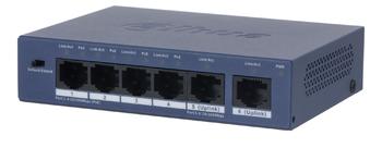 Switch|DAHUA|S3006-4ET-60|Switch type Unmanaged|Form factor Desktop/Wall-Mounting|4xRJ-45 ports|RJ-45 Ports Type Fast Ethernet (10/100)|Power over Ethernet (PoE) Yes|4xPower over Ethernet (PoE) ports quantity|Total Power over Ethernet (PoE) budget 60 W|S3006-4ET-60