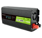 GREEN CELL power inverter 12V-230V 500W/1000W with LCD display - pure sine wave